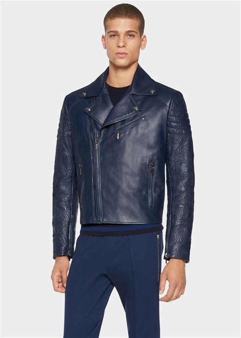 versace herren bikerjacke|Men's Luxury and Designer Jackets & Coats.